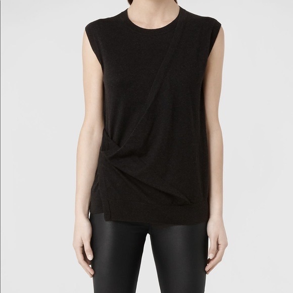 All Saints Lapse charcoal tank top size 6 - Picture 5 of 11